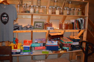 The cocktail room comes with an impressive board game selection